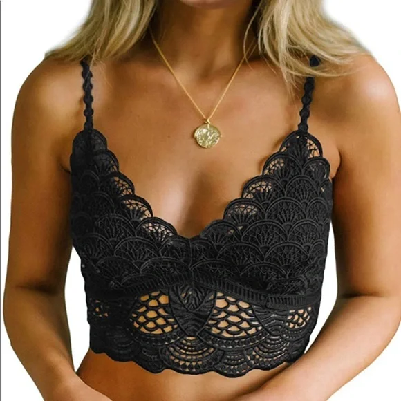 🆕 Womens Sexy Lace Bralettes Adjustable Strap V Neck Everyday Bra - Picture 1 of 2